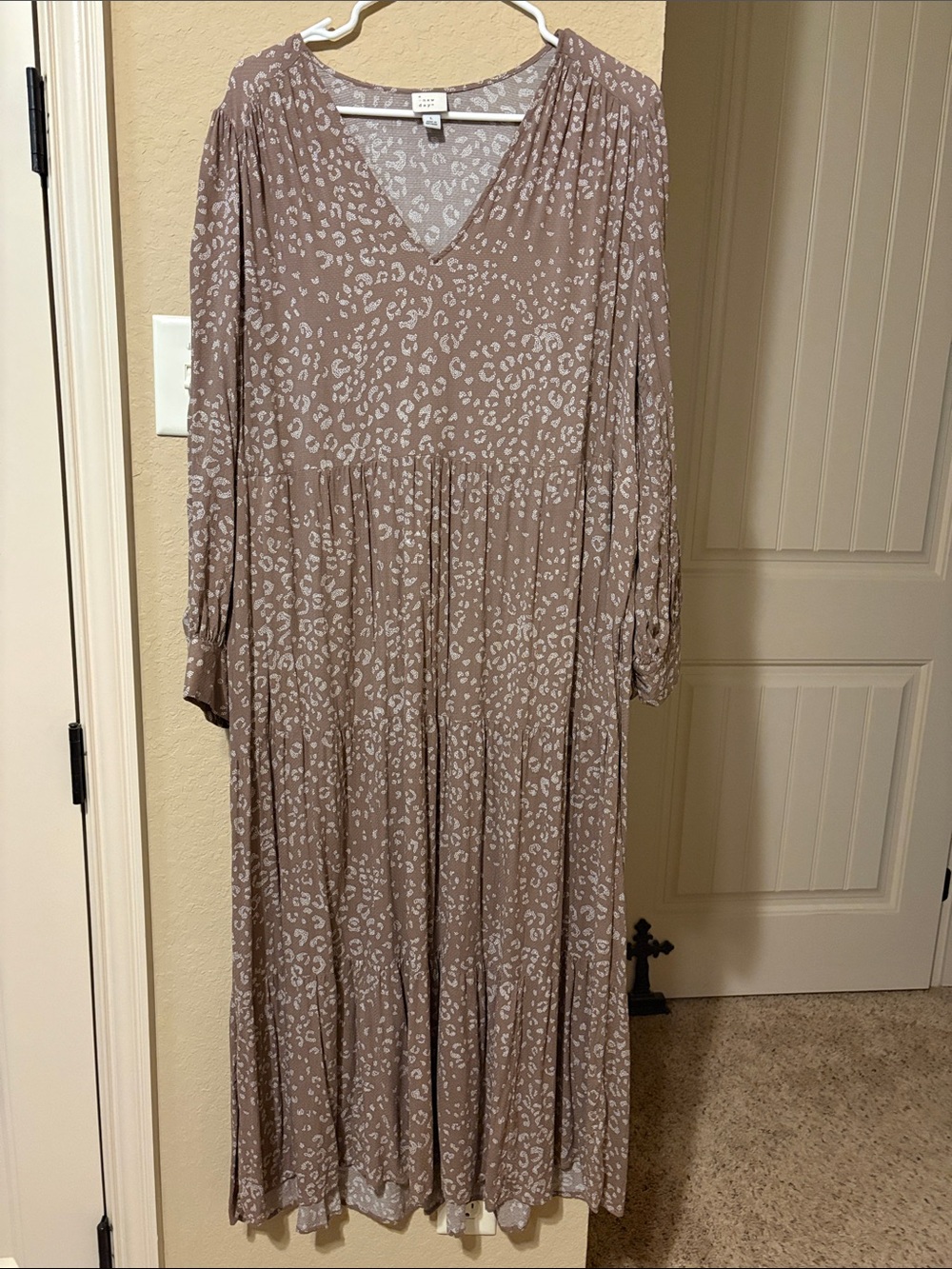 a new day Taupe Leopard-Print Maxi Dress